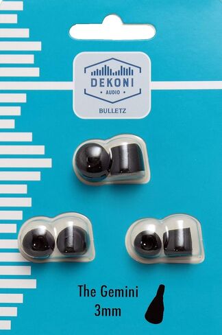 Dekoni Audio Gemini Bulletz Moldable Memory Foam Isolation Earphone Tips, Black, 3mm (Single Pair - Large) in Saudi Arabia