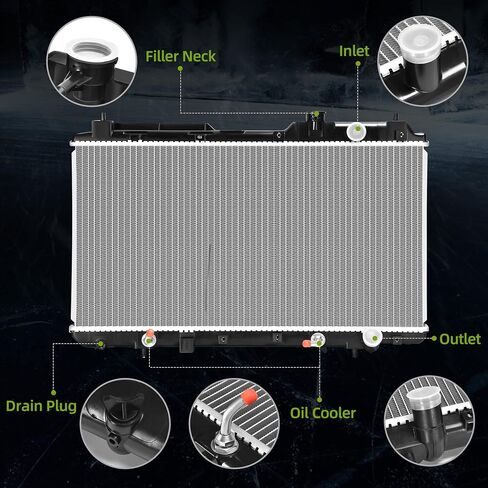 AUTOSAVER88 Radiator Compatible with Honda CRV Element Aluminum Radiator, ENG K24A1/K24A4, 19010PAAA51, 19010PAAA53, 19010PAAA03 in Saudi Arabia