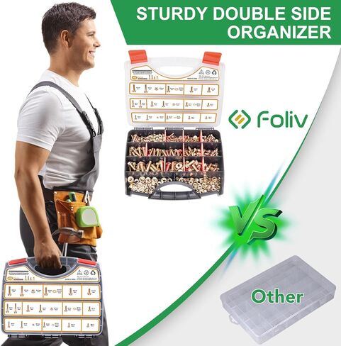 مجموعة متنوعة من البراغي والصواميل من FOLIV 608 قطعة من الدرجة 8، 1/4-20، 5/16-18، 3/8-16، 1/2-13 مجموعة متنوعة من غسالات البراغي السداسية شديدة التحمل SAE in Kuwait