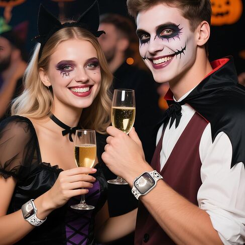 Leopard Engraved Bands for Apple Watch Bands 46mm 45mm 44mm 49mm 42mm(S3) for Women iWatch Bands, Cute Dressy Silicone Strap for Apple Watch Series 10 9 8 SE 7 6 5 4 3 Ultra 2 1 Band-Black in Kuwait