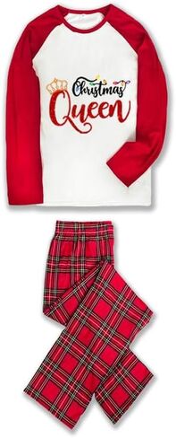 ميري عيد الميلاد مطابقة بيجامات عيد الميلاد وضع الأكمام الطويلة و plaids السراويل بيجاما مجموعة للبالغين in Saudi Arabia