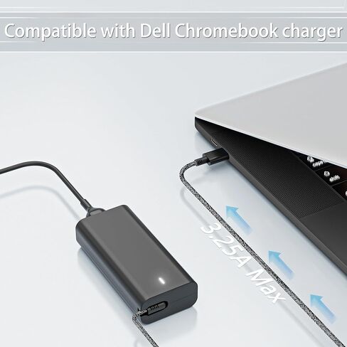 أحدث شاحن كمبيوتر محمول Dell 65W بديل لشاحن Dell Latitude 5520 5420 7420 7275 5285 XPS 13 Chromebook 3100 DA65NM190 LA65NM190 USB C نوع C سلك الطاقة in Kuwait