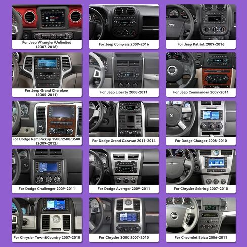 Android 13 Car Stereo لـ Jeep Wrangler Radio 2007-2018 Chrysler Dodge RAM 1500 مع Carplay اللاسلكي ، شاشة تعمل باللمس 7 بوصة لراديو سيارة Jeep مع WiFi GPS Swc SWC + AHD Camera in Kuwait