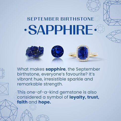 Angara Lab Grown Blue Sapphire Wedding Band for Women | Lab Half Eternity Five Stone Blue Sapphire Wedding Band in 14K Solid Gold/Silver/Platinum | September Birthday, Gemstone Jewellery Gift in Saudi Arabia