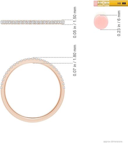 Vintage Style Pave-Set Diamond Half Eternity Wedding Band (0.15 cttw Diamond, Color - H, Clarity - SI2) - April Birthstone in Saudi Arabia
