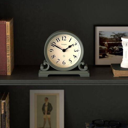 NewGate® Divisadero Mantel Clock | تصميم التمرير المزدوج التقليدي | الهليون الأخضر | النمط الكلاسيكي للمكتب أو أعلى الطاولة أو الرف أو السرير بجانب السرير in Saudi Arabia
