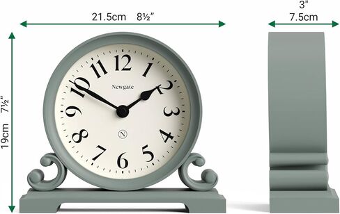 NewGate® Divisadero Mantel Clock | تصميم التمرير المزدوج التقليدي | الهليون الأخضر | النمط الكلاسيكي للمكتب أو أعلى الطاولة أو الرف أو السرير بجانب السرير in Saudi Arabia