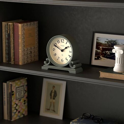 NewGate® Divisadero Mantel Clock | تصميم التمرير المزدوج التقليدي | الهليون الأخضر | النمط الكلاسيكي للمكتب أو أعلى الطاولة أو الرف أو السرير بجانب السرير in Saudi Arabia