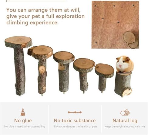 Hamster Climbing Wooden Stand Platform, Pet Cage Playground Natural Wood Bridge ramp Toys for Dwarf Hamsters, Syrians Hamster, Gerbil, Mouse, Rat in Saudi Arabia