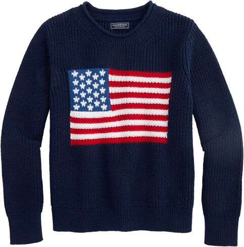 vineyard vines Girls' Roll Neck Americana Crew Sweater in Saudi Arabia
