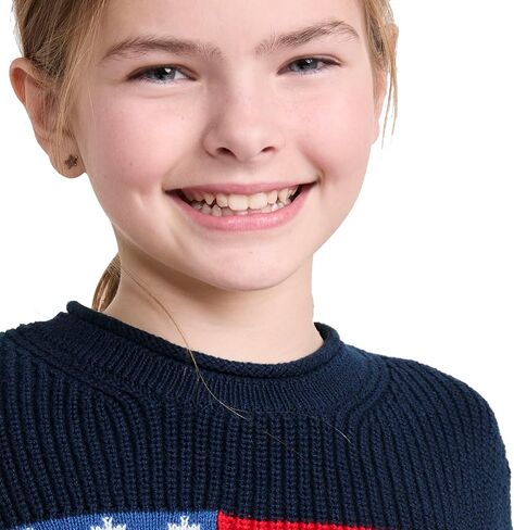 vineyard vines Girls' Roll Neck Americana Crew Sweater in Saudi Arabia