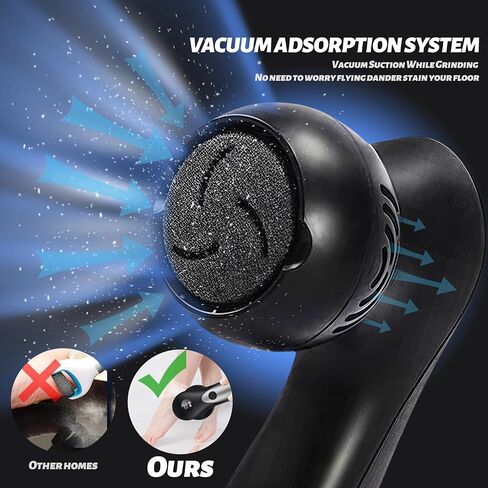 Electric Feet Foot Callus Remover Equipped with A Vacuum System Foot Scrubber 17 in 1 Professional Foot Care Tool Ipx6 Waterproof Rating for Removing Hard Cracks Dryness and Dead Skin (Black) in Kuwait