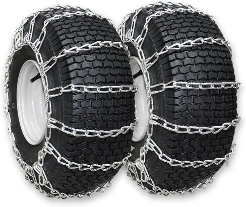 OakTen Set of 2 Tire Chains 18x9.5x8 for Lawn Garden Tractors, Mowers, and Riders, 2-Link Design for Enhanced Traction in Kuwait