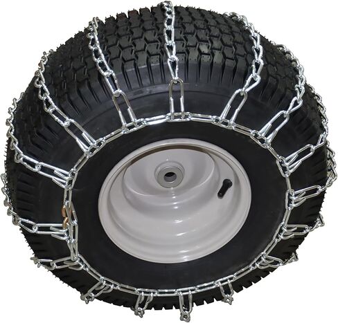 OakTen Set of 2 Tire Chains 18x9.5x8 for Lawn Garden Tractors, Mowers, and Riders, 2-Link Design for Enhanced Traction in Kuwait