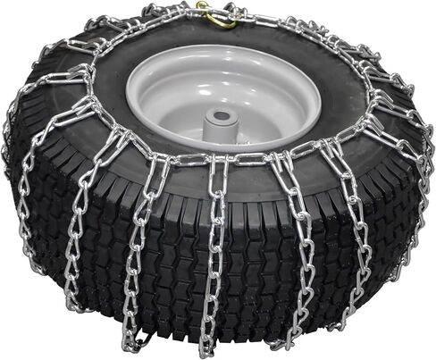 OakTen Set of 2 Tire Chains 18x9.5x8 for Lawn Garden Tractors, Mowers, and Riders, 2-Link Design for Enhanced Traction in Kuwait