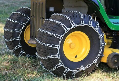 OakTen Set of 2 Tire Chains 18x9.5x8 for Lawn Garden Tractors, Mowers, and Riders, 2-Link Design for Enhanced Traction in Kuwait
