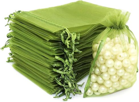 Staruby 100 قطعة من أكياس الأورجانزا الشفافة مقاس 3x4 بوصات برباط مجوهرات شبكية حقائب هدايا لحفلات الزفاف وهدايا عيد الميلاد وأكياس الحلوى هدية، وردي in Kuwait