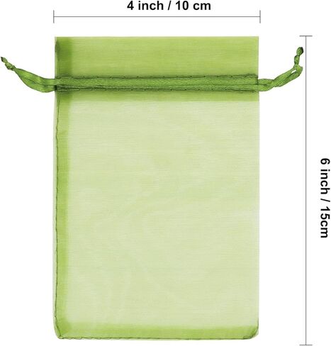 Staruby 100 قطعة من أكياس الأورجانزا الشفافة مقاس 3x4 بوصات برباط مجوهرات شبكية حقائب هدايا لحفلات الزفاف وهدايا عيد الميلاد وأكياس الحلوى هدية، وردي in Kuwait