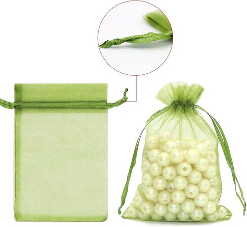 Staruby 100 قطعة من أكياس الأورجانزا الشفافة مقاس 3x4 بوصات برباط مجوهرات شبكية حقائب هدايا لحفلات الزفاف وهدايا عيد الميلاد وأكياس الحلوى هدية، وردي in Kuwait