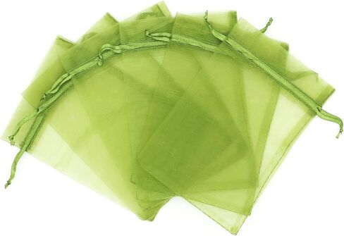 Staruby 100 قطعة من أكياس الأورجانزا الشفافة مقاس 3x4 بوصات برباط مجوهرات شبكية حقائب هدايا لحفلات الزفاف وهدايا عيد الميلاد وأكياس الحلوى هدية، وردي in Kuwait