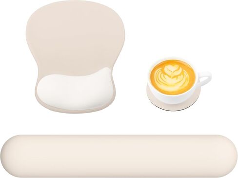 لوحة ماوس أكبر مع دعم للمعصم، مجموعة حصيرة ماوس للوحة المفاتيح بقاعدة مطاطية غير قابلة للانزلاق، سطح ناعم ويخفف آلام المعصم، لوحة ماوس واقية مقاومة للماء لأجهزة الكمبيوتر المحمول والكمبيوتر والألعاب والمكتب، مصنوعة من القطن المنزلي C in Kuwait