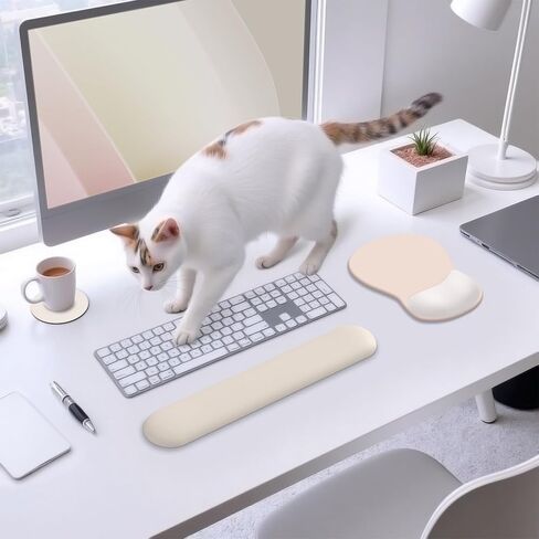 لوحة ماوس أكبر مع دعم للمعصم، مجموعة حصيرة ماوس للوحة المفاتيح بقاعدة مطاطية غير قابلة للانزلاق، سطح ناعم ويخفف آلام المعصم، لوحة ماوس واقية مقاومة للماء لأجهزة الكمبيوتر المحمول والكمبيوتر والألعاب والمكتب، مصنوعة من القطن المنزلي C in Kuwait