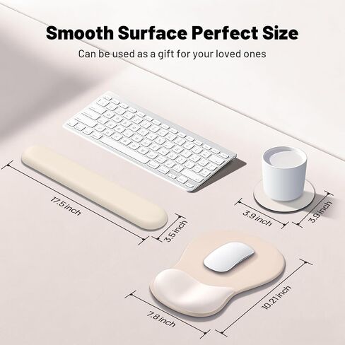 لوحة ماوس أكبر مع دعم للمعصم، مجموعة حصيرة ماوس للوحة المفاتيح بقاعدة مطاطية غير قابلة للانزلاق، سطح ناعم ويخفف آلام المعصم، لوحة ماوس واقية مقاومة للماء لأجهزة الكمبيوتر المحمول والكمبيوتر والألعاب والمكتب، مصنوعة من القطن المنزلي C in Kuwait