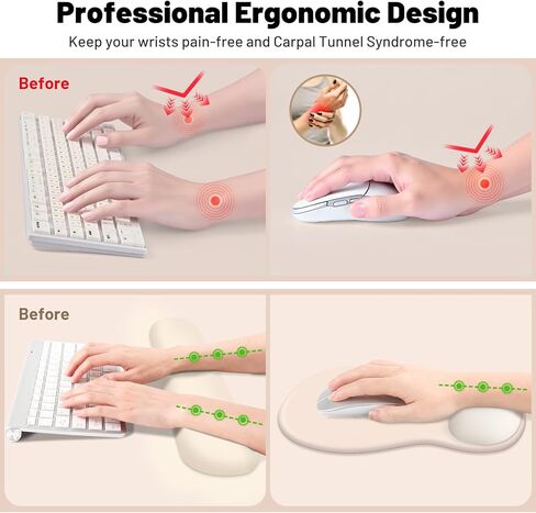 لوحة ماوس أكبر مع دعم للمعصم، مجموعة حصيرة ماوس للوحة المفاتيح بقاعدة مطاطية غير قابلة للانزلاق، سطح ناعم ويخفف آلام المعصم، لوحة ماوس واقية مقاومة للماء لأجهزة الكمبيوتر المحمول والكمبيوتر والألعاب والمكتب، مصنوعة من القطن المنزلي C in Kuwait