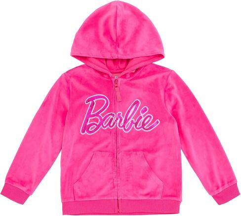 Barbie Velour Matching Family Zip Up Hoodie Pants Outfit Set Newborn to Adult Sizes (Newborn - 2XL) in Saudi Arabia