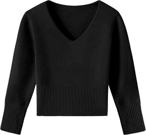WYHDY Girls Ballet Wrap Top Long SleeDance Sweater for Girls V Neck in Kuwait
