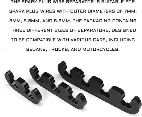 6PCS Spark Plug Wire Separator Set, 7mm 8mm 8.5mm 8.8mm Car Engine Spark Plug Wire Holder, Universal Fit for Car Truck Spark Plug Cables, Organize Wires to Prevent Interference in Saudi Arabia
