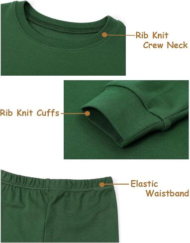 طقم بيجامات A&J DESIGN للأطفال من عمر 2 إلى 14 عامًا، 100% قطن بلون موحد، قطعتان من البيجامات in Kuwait