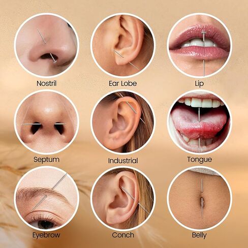 أداة اختراق الكرة الثقب ， 14G 16G 18G 20GPiercing Taper ， أداة تغيير ثقب الفولاذ الجراحي لقران المسع in Kuwait