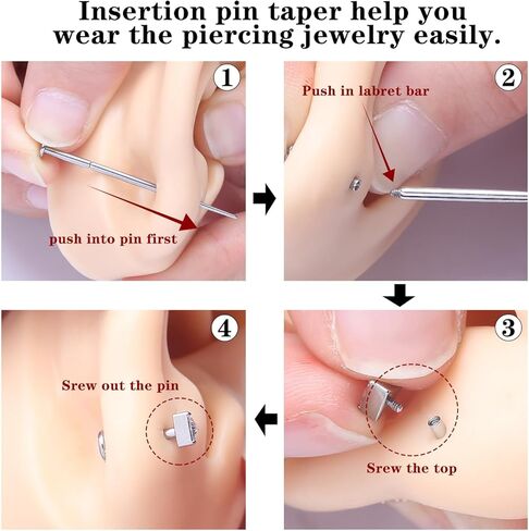 أداة اختراق الكرة الثقب ， 14G 16G 18G 20GPiercing Taper ， أداة تغيير ثقب الفولاذ الجراحي لقران المسع in Kuwait