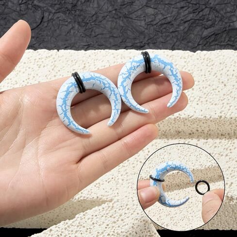Longbeauty 9 أزواج من أكريليك الحاجز التفتت بينشر طقم تمدد 14G 12G 10G 8G 6G 4G 2G 0G 00G بوفالو درورز سوبريس موسع الأذن للأنف الثنائي in Saudi Arabia