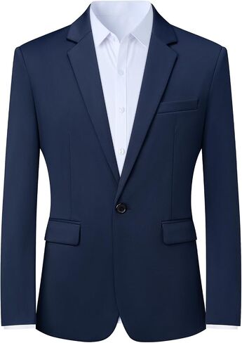 Mylldey Mens Blazers Wrinkle Free Sport Coat Business Casual Men's One Button Slim Fit Travel Blazer Lightweight Suct in Kuwait