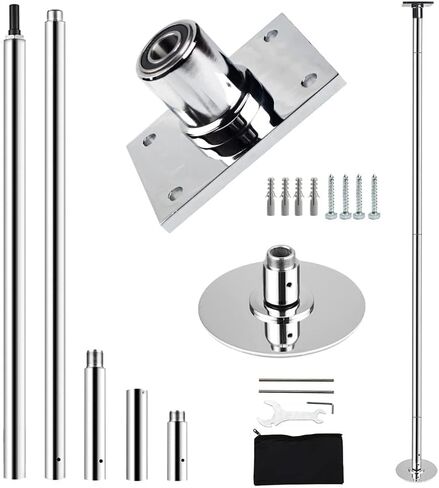 عمود رقص دائم من بريورمان مع عمود رقص بلوحة ثابتة لعمود الرقص المنزلي مع حامل سقف وإكسسوارات تمديد لمزيد من الأمان والثبات in Kuwait
