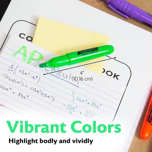 BAZIC Mini Highlighter Pen Assorted Color, Chisel Tip Broad Fine Line Highlighters Coloring Marker (5/Pack), 1-Pack in Saudi Arabia