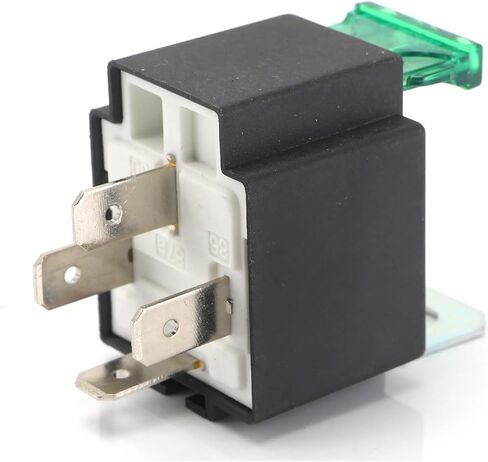Automotive Fused Relay, 12V DC 30A, 4-Pin with Metal Bracket and Fuse, Normally Open Contacts in Saudi Arabia