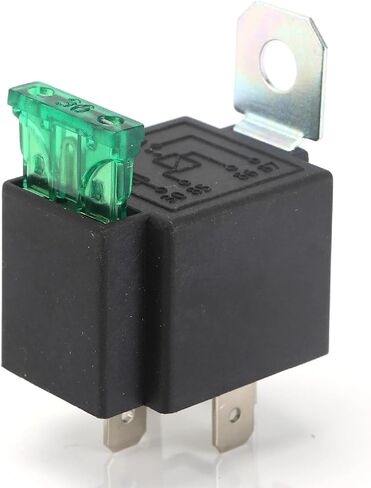 Automotive Fused Relay, 12V DC 30A, 4-Pin with Metal Bracket and Fuse, Normally Open Contacts in Saudi Arabia