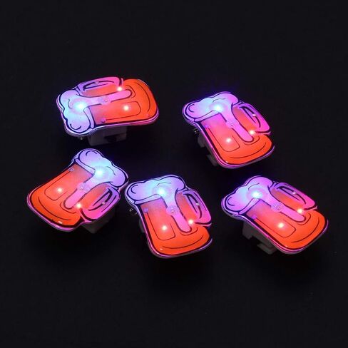 25pcs كارتون بيرة القدح دبابيس بروش ، LED دبابيس بروش بيرة وميض لحفلات عيد ميلاد حفلات الزفاف ، لون عشوائي in Saudi Arabia