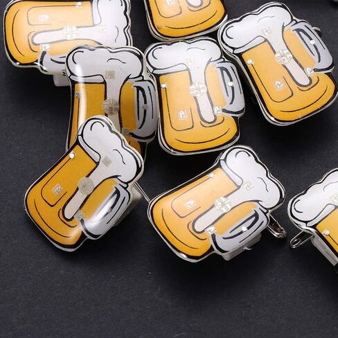 25pcs كارتون بيرة القدح دبابيس بروش ، LED دبابيس بروش بيرة وميض لحفلات عيد ميلاد حفلات الزفاف ، لون عشوائي in Saudi Arabia