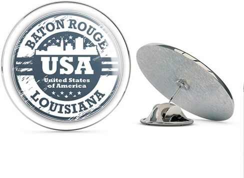 Baton Rouge City USA Grunge Stamp Round Metal 0.75 "Tabel Pin Hat Shirt Tie Tack Pinback in Saudi Arabia