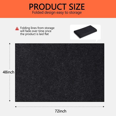 Oil Spill Mat, 48×72 Inch Garage Floor Mat for Under Car, Waterproof, Reusable Washable Premium Oil Absorbent Pads Protects Floor from Oil Drips and Spills, Non-Slip, Black (48" x 72") in Saudi Arabia