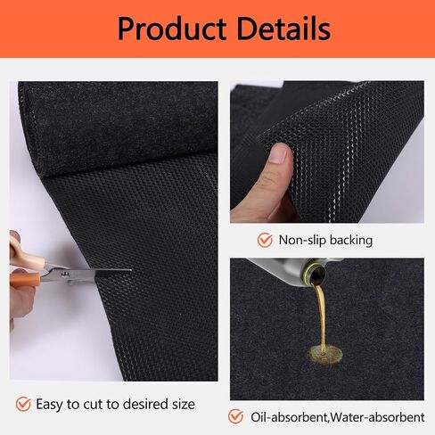 Oil Spill Mat, 48×72 Inch Garage Floor Mat for Under Car, Waterproof, Reusable Washable Premium Oil Absorbent Pads Protects Floor from Oil Drips and Spills, Non-Slip, Black (48" x 72") in Saudi Arabia
