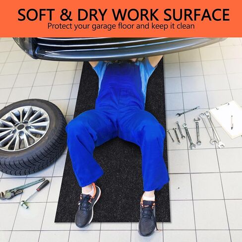 Oil Spill Mat, 48×72 Inch Garage Floor Mat for Under Car, Waterproof, Reusable Washable Premium Oil Absorbent Pads Protects Floor from Oil Drips and Spills, Non-Slip, Black (48" x 72") in Saudi Arabia