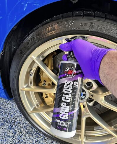قبضة Grip Gloss V2 إطارات - الانتهاء من السوداء العميقة مع الجرافين سيارة غير دهنية تفاصيل | طلاء السيراميك مثل حماية الإطارات (16 أوقية) (16 أوقية) in Kuwait