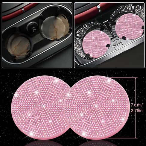 nbtepem 30 pcs ملحقات سيارة Pink Bling للنساء ، مجموعة غطاء عجلة القيادة الوردي ، غطاء وحدة تحكم بلينغ ، وسادة حزام الأمان ، وسادة مقبض التحول ، كوستر كوب ، رينستون معلقة. in Kuwait