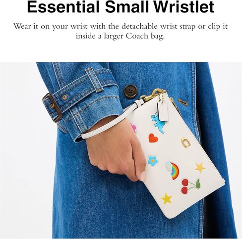 Coach Essential Small Wristlet with Sticker Print, B4/Chalk Multi in Saudi Arabia