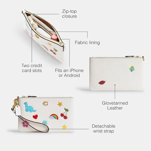 Coach Essential Small Wristlet with Sticker Print, B4/Chalk Multi in Saudi Arabia